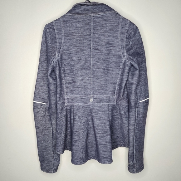 Lululemon Womens Ride On Blazer Jacket Heathered Blue Indigo Zip Up Pockets Sz 6 - Picture 9 of 14